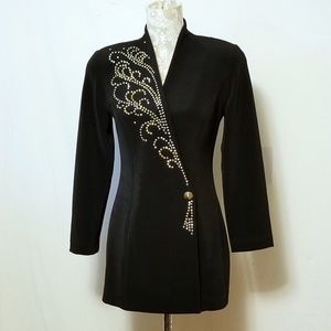Tadashi Shoji Vintage Gold & Silver Studded Blazer